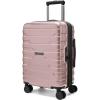 BAGSMART Carry On Luggage 22x14x9 Airline Approved with Spinner Wheels,Lightweight 20 Inch Luggage with TSA Lock,Expandable Hard Shell Carry On Suitcases for Men Women,Dark Blue(Rose Gold)