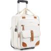 BAGSMART Carry on Luggage with Wheels, 16-inch Underseat Travel Suitcase Airline approved, Lightweight Softside Carry-on Luggage for Airplanes Women Overnight Rolling Bags for Short Trip, Light Beige(Beige)