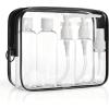BAGSMART Clear Toiletry Bag, 3-Pack TSA Approved Travel Toiletry Bag Carry On Travel Accessories Bag Airport Airline Quart Size Bags water-resistant Makeup Bag for Women(Pure Black)