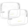 BAGSMART Clear Toiletry Bag, 3-Pack TSA Approved Travel Toiletry Bag Carry On Travel Accessories Bag Airport Airline Quart Size Bags water-resistant Makeup Bag for Women(Classic White)