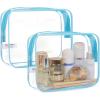 BAGSMART Clear Toiletry Bag, 3-Pack TSA Approved Travel Toiletry Bag Carry On Travel Accessories Bag Airport Airline Quart Size Bags water-resistant Makeup Bag for Women(Distinct Blue)
