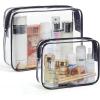 BAGSMART Clear Toiletry Bag, 3-Pack TSA Approved Travel Toiletry Bag Carry On Travel Accessories Bag Airport Airline Quart Size Bags water-resistant Makeup Bag for Women(Black)