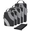BAGSMART Compression Packing Cubes, 6 Set/4 Set/2 Set Travel Packing Cubes for Carry on Suitcases, Compression Suitcase Organizers Bag Set & Travel Cubes for Luggage, Lightweight Packing Organizers(03-Black)