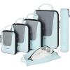 BAGSMART Compression Packing Cubes, Travel Cubes for Packing, 6/5/4 Set Suitcase Organizer Bags Set, Lightweight Packing Organizers(C-Light Blue)