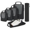 BAGSMART Compression Packing Cubes, Travel Cubes for Packing, 6/5/4 Set Suitcase Organizer Bags Set, Lightweight Packing Organizers(D-Black)