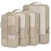 BAGSMART Compression Packing Cubes for Travel, 6 Set Packing Cubes for Carry on Suitcases, Compression Travel Cubes & Suitcase Organizer for Packing with Shoe Bag Black(Khaki)