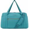 BAGSMART Duffle Bag 37L Large Carry On Weekender Overnight Bag with Wet Pocket , Laptop Compartment And Shoes Bag for for Women, Travel, Business Trips, Sports(Black)(Lake Blue)