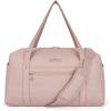 BAGSMART Duffle Bag 37L Large Carry On Weekender Overnight Bag with Wet Pocket , Laptop Compartment And Shoes Bag for for Women, Travel, Business Trips, Sports(Black)(Pink)