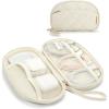 BAGSMART Electronics Organizer Travel Case, Cord Organizer for Women, Travel Cable Bag (Beige)(Single Layer Beige)