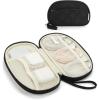 BAGSMART Electronics Organizer Travel Case, Cord Organizer for Women, Travel Cable Bag (Beige)(Single Layer Black)