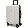 BAGSMART Expandable Carry On Luggage 22x14x9 Airline Approved, 1OO% PC Lightweight Hard Shell Suitcase, 20 Inch Travel Luggage with Spinner Wheels, Waterproof Rolling Suitcase,Blue(White)