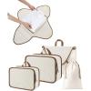 BAGSMART Garment Folder Packing Cubes for Travel, 4 Set Lightweight Travel Cubes for Wrinkle Free, Durable Suitcase Organizers Bag Set for Travel Essentials White Opal(White Opal)