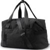 BAGSMART Gym Bag for Women, Carry on Weekender Overnight Bag, Travel Duffel Bags with Trolley Sleeve, Personal Item Travel Bag Tote Bag Workout Dance Bag(Pink,Medium)(Black)