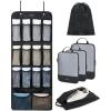 BAGSMART Hanging Compression Packing Cubes, 6 Set Large Suitcase Organizer Bags Set, Cruise Travel Essentials for Women | Hanging, Compression, Packing Cubes, for Women(Black)