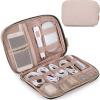 BAGSMART Large Electronics Organizer Travel Case, Travel Essentials, Cord Organizer Travel Cable Organizer Bag, Travel Accessories for Women, Pink(A-Pink)