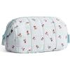 BAGSMART Makeup Bag Travel Toiletry Bag, Puffy Padded Make Up Bags for Women Makeup Organizer Case, Wide-open Pouch Purse Travel Essentials Toiletries Accessories Brushes, Pink(19-Ditsy Cherry)
