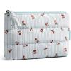BAGSMART Small Cosmetic Bag, Elegant Roomy Makeup Bags,lipstick pouch,Zipper Pouch,Great Gifts for Women,Travel Waterproof Toiletry Bag Accessories Organizer Gifts (Pink-1 pcs)(Cherry)