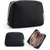 BAGSMART Small Makeup Bag, Travel Cosmetic Bag Make Up Pouch Small Travel Zipper Pouch,Water-resistant Toiletry Bag,Makeup Organizer Bag for Women, Black(01-Black)