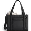 BAGSMART Small Tote Bag for Women, Crossbody Bag with Zipper, Crush Bow Purses for Travel Work College(Black)