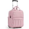 BAGSMART Small Underseat Carry on Luggage with Wheels, 16-inch Under Seat Luggage, Lightweight Travel Luggage Travel Suitcase for Women, Personal Item Bag, Navy Blue(Blush Pink)