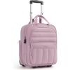 BAGSMART Small Underseat Carry on Luggage with Wheels, 16-inch Under Seat Luggage, Lightweight Travel Luggage Travel Suitcase for Women, Personal Item Bag, Navy Blue(Mist Purple)
