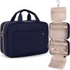 BAGSMART Toiletry Bag Travel Bag with Hanging Hook, Water-resistant Makeup Cosmetic Bag Travel Organizer for Accessories, Shampoo, Full Sized Container, Toiletries, Large-Blue(Blue)