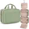 BAGSMART Toiletry Bag Travel Bag with Hanging Hook, Water-resistant Makeup Cosmetic Bag Travel Organizer for Accessories, Shampoo, Full Sized Container, Toiletries, Large-Blue(Green)