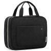 BAGSMART Toiletry Bag Travel Bag with Hanging Hook, Water-resistant Makeup Cosmetic Bag Travel Organizer for Accessories, Shampoo, Full Sized Container, Toiletries, Large-Blue(Black)