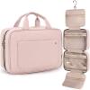 BAGSMART Toiletry Bag Travel Bag with Hanging Hook, Water-resistant Makeup Cosmetic Bag Travel Organizer for Accessories, Shampoo, Full Sized Container, Toiletries, Large-Blue(Light Pink)