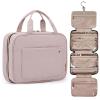 BAGSMART Toiletry Bag Travel Bag with Hanging Hook, Water-resistant Makeup Cosmetic Bag Travel Organizer for Accessories, Shampoo, Full Sized Container, Toiletries, Large-Blue(Baby Pink)