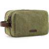 BAGSMART Toiletry Bag for Men, Canvas Travel Toiletry Organizer Dopp Kit Water-resistant Shaving Bag for Toiletries Accessories,Navy Blue-Medium(Green)