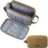BAGSMART Toiletry Bag for Men, Canvas Travel Toiletry Organizer Dopp Kit Water-resistant Shaving Bag for Toiletries Accessories,Navy Blue-Medium(Khaki)