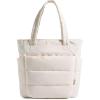 BAGSMART Tote Bag for Women, Lightweight Puffy Tote Bag with Compartments Shoulder Bag Handbag for Travel, Work, Gym(Slim Size-beige)