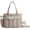 BAGSMART Tote Bag for Women, Teacher Tote with Insulated Compartment, Large Puffer Work Tote Handbags for Work(Brown)