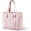BAGSMART Tote Bag for Women, Tote Bag with Zipper Work Tote with Compartments Nurse Shoulder Hanbag for Travel, Gym(B-baby Pink-medium-28l)