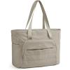 BAGSMART Tote Bag for Women, Tote Bag with Zipper Work Tote with Compartments Nurse Shoulder Hanbag for Travel, Gym(B-grayish Brown-x-small-18l)