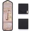 BAGSMART Travel Jewelry Organizer Case Foldable Small Jewelry Roll for Journey Rings, Necklaces, Earrings, Bracelets,Mini,Soft Pink(Black)