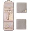 BAGSMART Travel Jewelry Organizer Case Foldable Small Jewelry Roll for Journey Rings, Necklaces, Earrings, Bracelets,Mini,Soft Pink(Warm Gray)