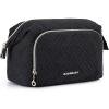 BAGSMART Travel Makeup Bag, Cosmetic Bag Make Up Organizer Case,Large Wide-open Pouch for Women Purse for Toiletries Accessories Brushes(C-1 Layer- Black)