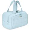 BAGSMART Travel Toiletry Bag, Lightweight Large Wide-open Travel Bag for Women, Puffy Cosmetic Makeup Bag Organizer with Handle for Accessories,Essentials, Toiletries, Black(d-Blue)
