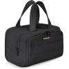 BAGSMART Travel Toiletry Bag, Lightweight Large Wide-open Travel Bag for Women, Puffy Cosmetic Makeup Bag Organizer with Handle for Accessories,Essentials, Toiletries, Black(Black)