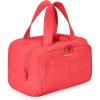 BAGSMART Travel Toiletry Bag, Lightweight Large Wide-open Travel Bag for Women, Puffy Cosmetic Makeup Bag Organizer with Handle for Accessories,Essentials, Toiletries, Black(h-Bright Red)