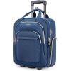 BAGSMART Underseat Carry On Luggage Airline approved,16-inch Small Underseater Softside Travel Suitcase with Wheels Lightweight Overnight Rolling Carry-on Luggage for Women Men Weekender,Dark Blue(Blue)