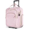 BAGSMART Underseat Carry On Luggage Airline approved,16-inch Small Underseater Softside Travel Suitcase with Wheels Lightweight Overnight Rolling Carry-on Luggage for Women Men Weekender,Dark Blue(Pink)