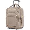 BAGSMART Underseat Carry On Luggage Airline approved,16-inch Small Underseater Softside Travel Suitcase with Wheels Lightweight Overnight Rolling Carry-on Luggage for Women Men Weekender,Dark Blue(Brown)