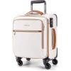 BAGSMART Underseat Carry On luggage Airline approved, 16-inch Softside Underseater Travel Suitcase with Spinner Wheels Lightweight Overnight Bag Small Rolling Carry-on for Women Men Weekender,Black(Underseat-Beige)