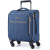 BAGSMART Underseat Carry On luggage Airline approved, 16-inch Softside Underseater Travel Suitcase with Spinner Wheels Lightweight Overnight Bag Small Rolling Carry-on for Women Men Weekender,Black(Underseat-Dark Blue)