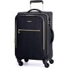 BAGSMART Underseat Carry On luggage Airline approved, 16-inch Softside Underseater Travel Suitcase with Spinner Wheels Lightweight Overnight Bag Small Rolling Carry-on for Women Men Weekender,Black(Black)