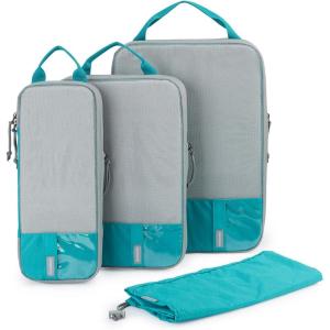 BAGSMART 6 Set /4 Set/2 Set Compression Packing Cubes for Travel, Lightweight Luggage Organizer Bags, Durable Space Saver Bags Travel Essentials(Process Cyan)