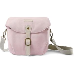 BAGSMART Camera Bag, SLR DSLR Canvas Crossbody Camera Case, Compact Camera Shoulder Bag with Rain Cover for Women and Men, Black(04-Light Pink)